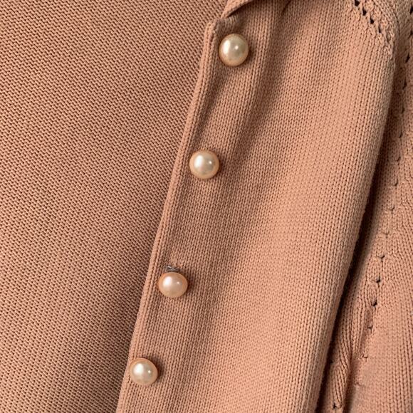 Vintage Canterbury of Tycora Tan Cardigan Sweater Button Up Long Sleeves - Picture 4 of 15